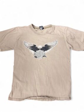 Harley-Davidson Beige Eagle Wing Graphic Tee